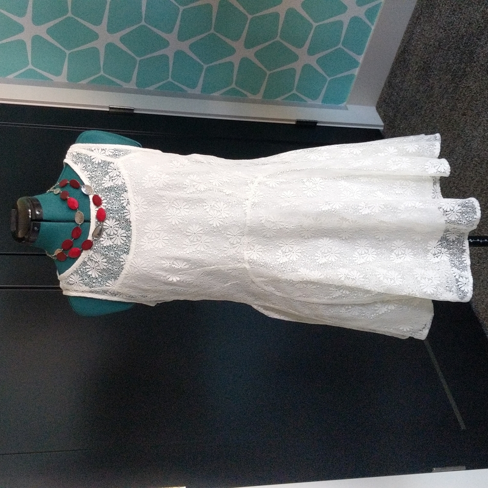 *BeBop* White Lace Midi Summer Dress